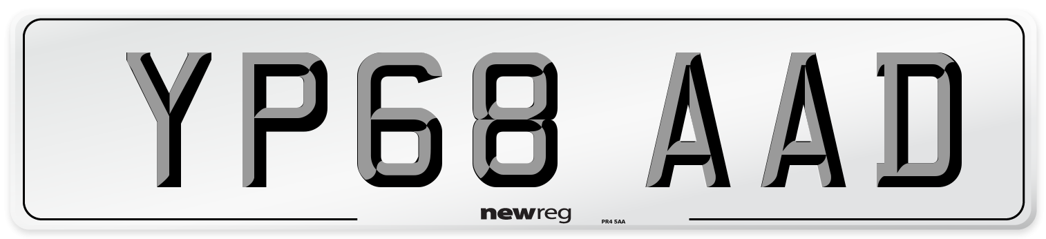 YP68 AAD Number Plate from New Reg